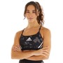 adidas Womens Aeroready Light-Support Hyperglam Printed Sports Bra Grey Focus/Black/White