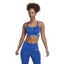adidas Womens Aeroready 3-Stripes Light Support Sports Bra Royal Blue/White
