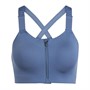 adidas Womens TLRD Impact Aeroready Luxe High Support Zip Sports Bra Wonder Steel/White