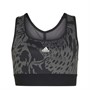 adidas Junior Girls Aeroready Sport Icon Animal Print Sports Bra Grey Six/Black/White