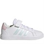 adidas Junior Girls Grand Court 2.0 Trainers Footwear White/Almost Blue/Clear Pink