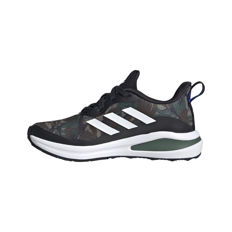 adidas Junior Fortarun Trainers Core Black/Footwear White/Green Oxide