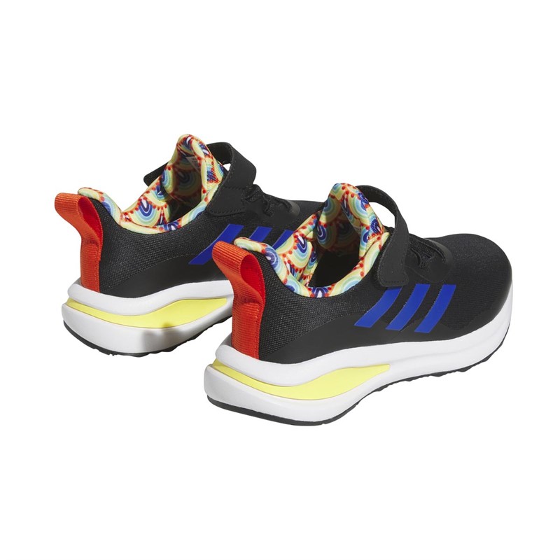 adidas Junior Fortarun Trainers Core Black/Royal Blue/Impact Yellow