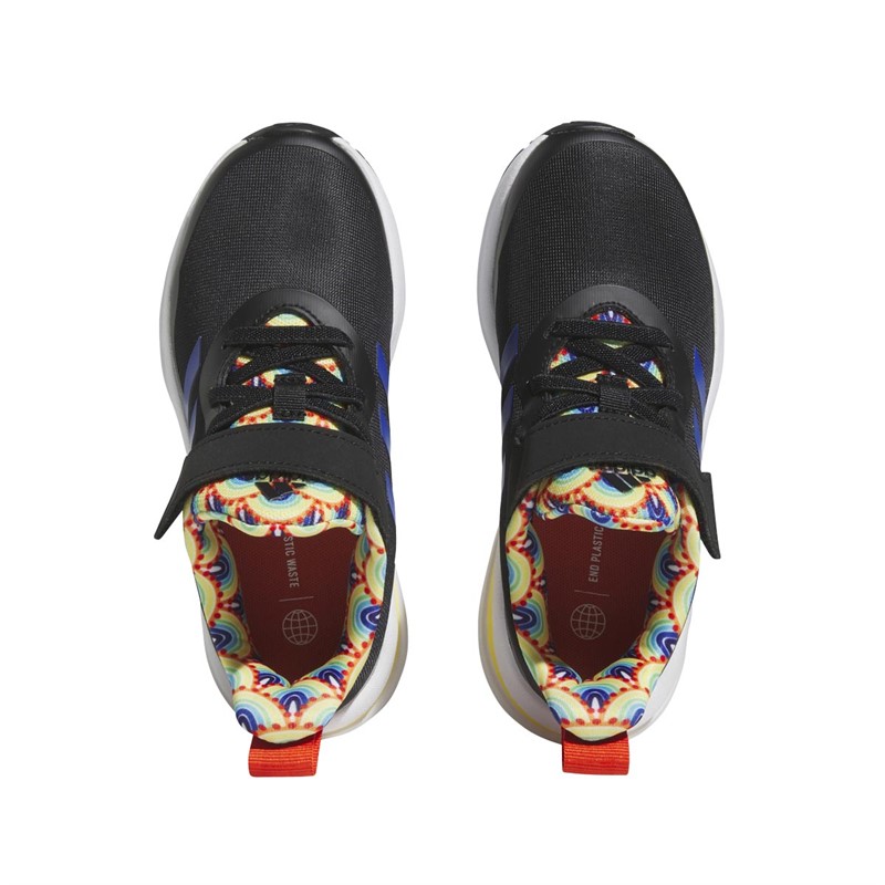 adidas Junior Fortarun Trainers Core Black/Royal Blue/Impact Yellow