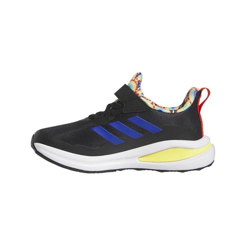 adidas Junior Fortarun Trainers Core Black/Royal Blue/Impact Yellow