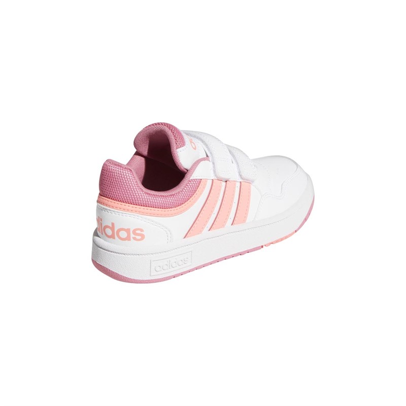 adidas Girls Hoops 3.0 Trainers Footwear White/Acid Red/Rose Tone