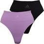 adidas Damskie Sport Active Seamless Micro Stretch Logo Two Pack Thongs Majtki Wielobarwny