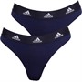 adidas Dames Sport Cotton Logo Two Pack Thongs Slip Marineblauw