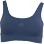 adidas Dames Sport Active Seamless Micro Stretch Logo Scoop Lounge Sportbeha Blauw