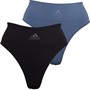 adidas Damen Sport Active Seamless Micro Stretch Logo Two Pack Thongs Slips Mehrfarbig