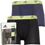 adidas Mens Active Micro Flex Vented Two Pack Trunks Black/Navy/Lime