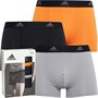 adidas Mens Active Micro Flex Three Pack Trunks Black/Grey/Orange