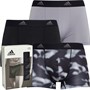 adidas Mens Active Micro Flex Three Pack Trunks Black/Grey/Print