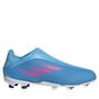 adidas Kids X Speedflow.3 Laceless Fg Firm Ground Football Boots Sky Rush/Team Shock Pink/Footwear White