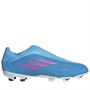 adidas Mens X Speedflow.3 Laceless Fg Firm Ground Football Boots Sky Rush/Team Shock Pink/Footwear White