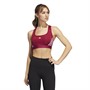 adidas Womens Powerreact Aeroready 3-Stripes Medium Support Sports Bra Legend Burgundy/White