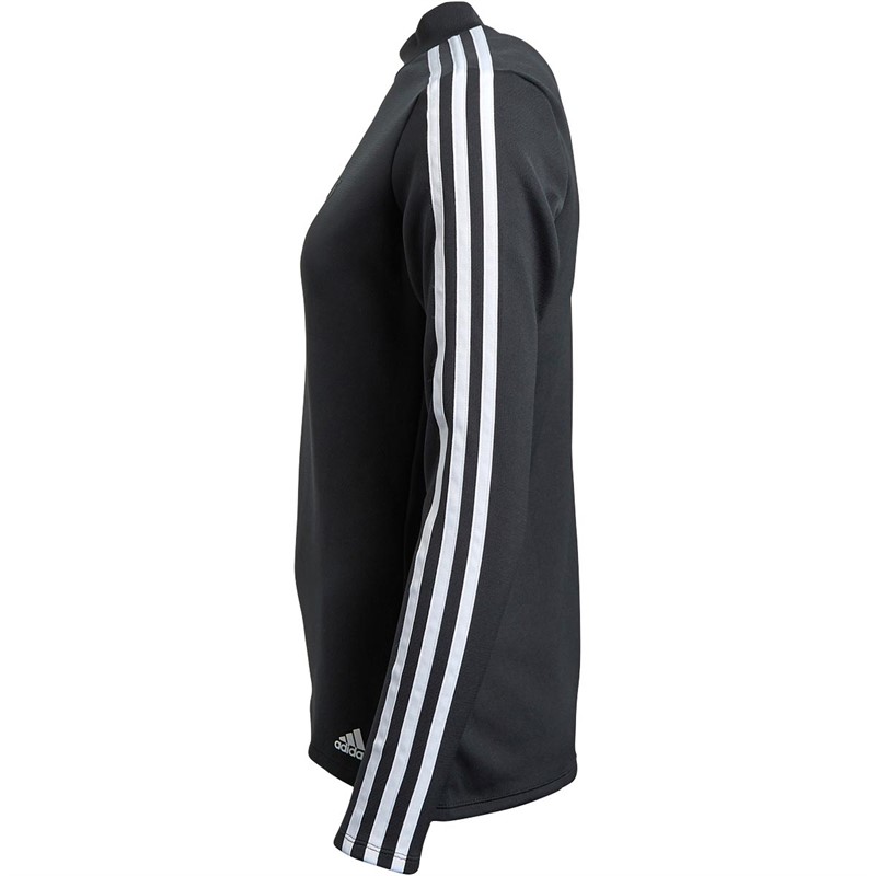 adidas Womens Aeroready 3-Stripes Mock Neck Long Sleeve Golf Top Black