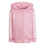 adidas Girls Essentials 3-Stripes Zip Hoodie Bliss Pink/White
