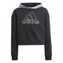 adidas Girls Winter Glam Cropped Hoodie Black/Matt Purple Met/Semi Pulse Lilac