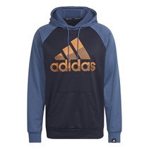 adidas Mens Aeroready Game And Go Big Logo Hoodie Legend Ink/Wonder Steel