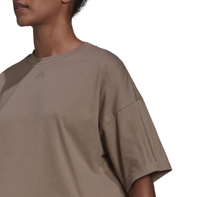 adidas Womens Hyperglam Boxy T-Shirt Chalky Brown