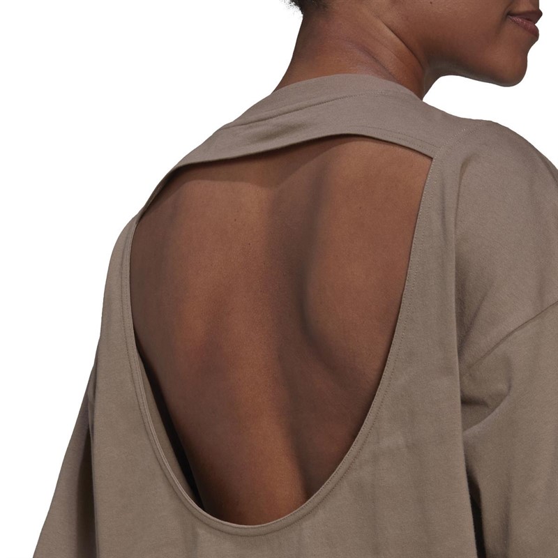 adidas Womens Hyperglam Boxy T-Shirt Chalky Brown