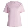 adidas Womens Essentials Slim 3-Stripes T-Shirt (Plus Size) True Pink/White