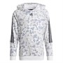 adidas Boys Future Icons 3-Stripes Graphic Hoodie White/Halo Silver/Black
