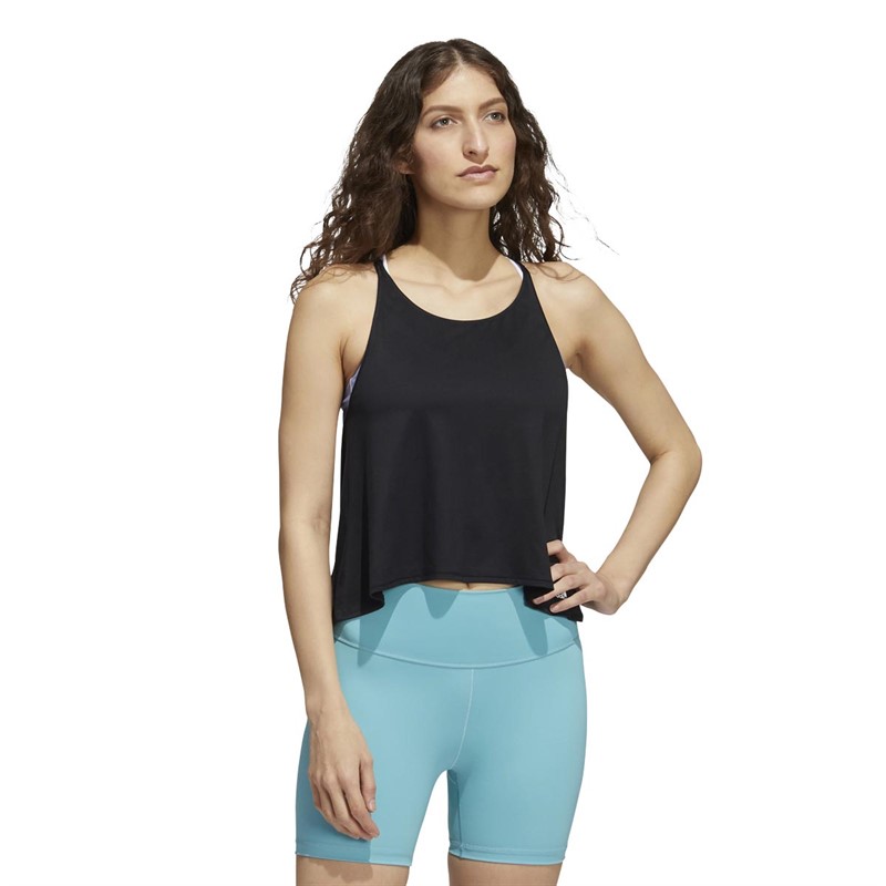 adidas Womens Aeroready Yoga Tank Top Black/White