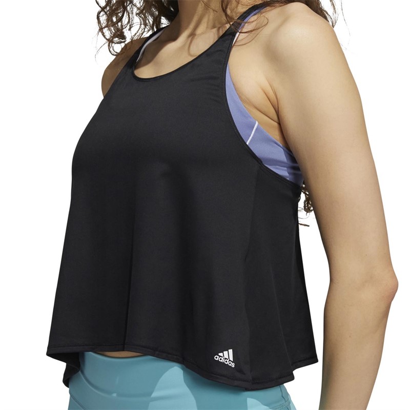 adidas Womens Aeroready Yoga Tank Top Black/White