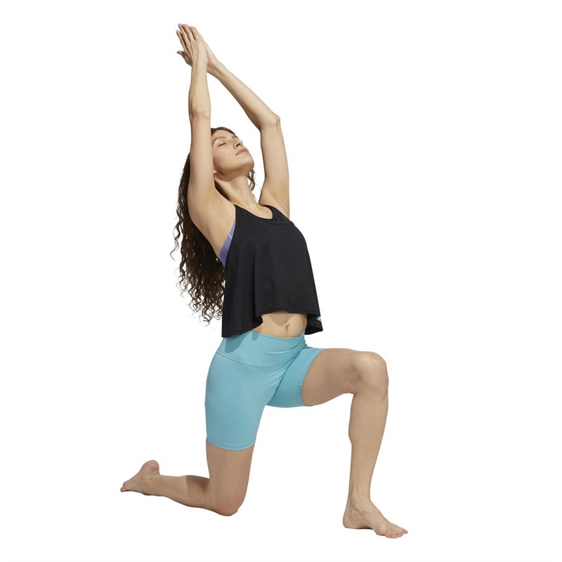 adidas Womens Aeroready Yoga Tank Top Black/White