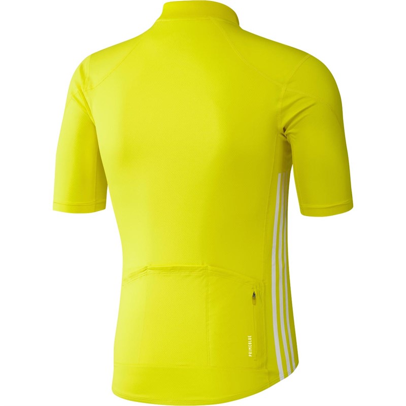adidas Mens The Short Sleeve Cycling Jersey Acid Yellow/White