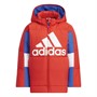 adidas Boys Colourblock Hooded Down Jacket Vivid Red