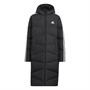 adidas Kids 3-Stripes Long Hooded Down Jacket Black