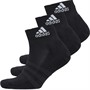 adidas Three Pack Cushioned Ankle Socks Black