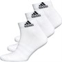 adidas Three Pack Cushioned Ankle Socks White