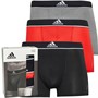 adidas Mens Active Micro Flex Three Pack Trunks Black/Grey/Red