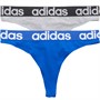 adidas Womens Sport Cotton Logo Two Pack Thongs Assorted