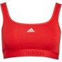 adidas Womens Sport Cotton Logo Cropped Bra Vivid Red