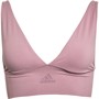 adidas Womens Sport Active Seamless Micro Stretch Logo Longline Bra Magic Mauve