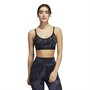 adidas Dame Blomstret Aeroready Let Støttende Sports-BH Skygge Blå/Sort/Print