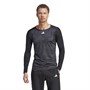 adidas Herren Paris Langarm Tennis Oberteil Carbon / Schwarz