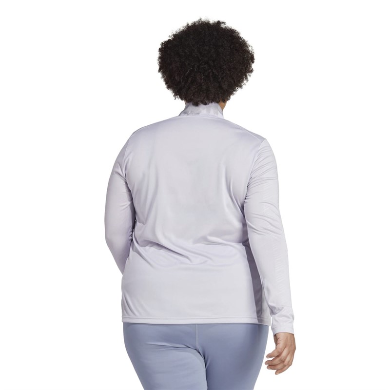 adidas Dames Terrex Multi Half Zip Lange Mouwen Top (plus Size) Zilveren Dageraad