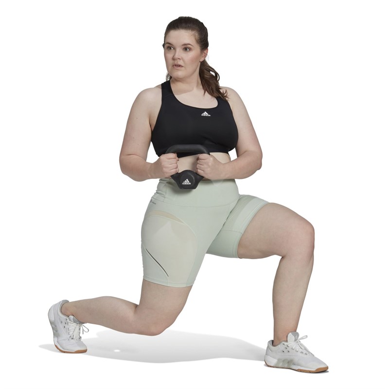 adidas Dames Tailored Hiit (plus Size) Sportperformance shorts Groen