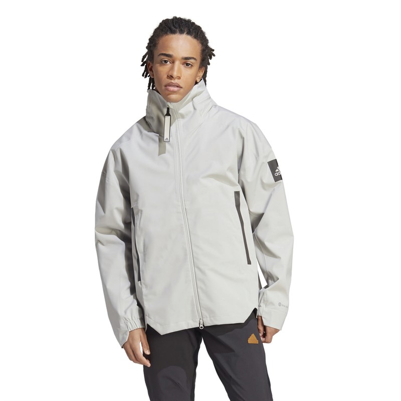 Buy adidas Mens Myshelter Rain.Rdy Waterproof Jacket Metallic Grey