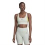 adidas Dame Powerimpact Luxe Træning Medium-støtte HIIT Sports-BH Linen Grøn/Beam Gul
