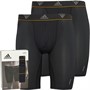 adidas Mens Active Micro Flex Vented Two Pack Long Trunks Black
