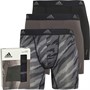 adidas Mens Active Micro Flex Eco Three Pack Boxer Briefs Black/Camo/Charcoal