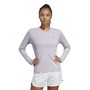 adidas Womens Run It Aeroready Long Sleeve Top Silver Dawn
