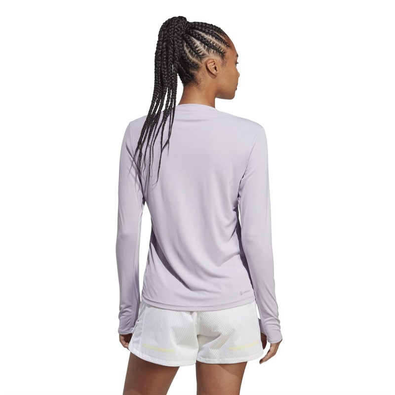 adidas Womens Run It Aeroready Long Sleeve Top Silver Dawn